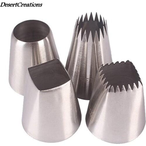 4 Pcs/set Of Frosting Pipe Nozzle Pastry Tips Baking Tools Cake Decoration Set Stainless Steel Nozzle Cake