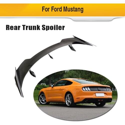 Car Rear Trunk Wing Spoiler for Ford Mustang Coupe 2015 - 2019 Carbon Fiber Trunk Lip Spoiler Car Sticker
