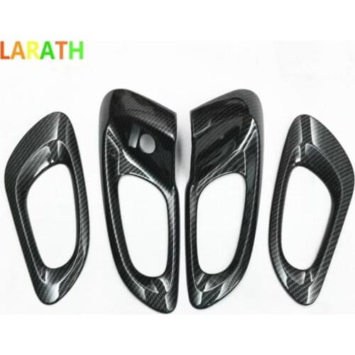 Car Styling Cover Protect Stick Trim Carbon fibre Car Door Inner Built Handle Bowl 4pcs For Renault Kadjar 2016 2017 2018