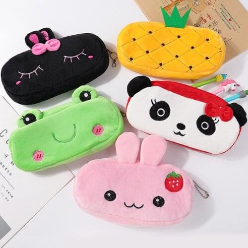 Animals Cartoon Pencil Case Vegetable Pen Bag Box For Kids Gift Cosmetic Stationery Pouch School Supplies