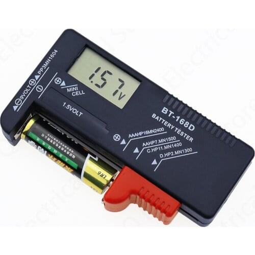 BT168D Digital Battery Capacity Tester LCD BT-168D Checker for 9V 1.5V AA AAA Cell C D Batteries