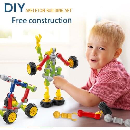 DIY Insert Multifunctional Skeleton Building Block Toy Joint Stick Assembling Toy Boy Girl Building Block for Children gift