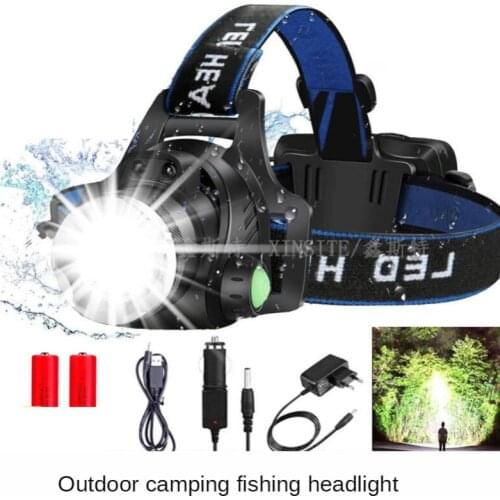 T6 Rechargeable Sensor Headlight Life LED Strong Light Long Life Telescopic Zoom Headlight Outdoor Camping Fishing Headlight