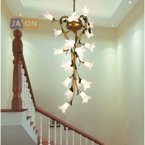 G9 led Nordic Iron Glass Lily Tulip Camellia LED Lamp LED Light.Pendant Lights.Pendant Lamp.Pendant light For Staircase Foyer