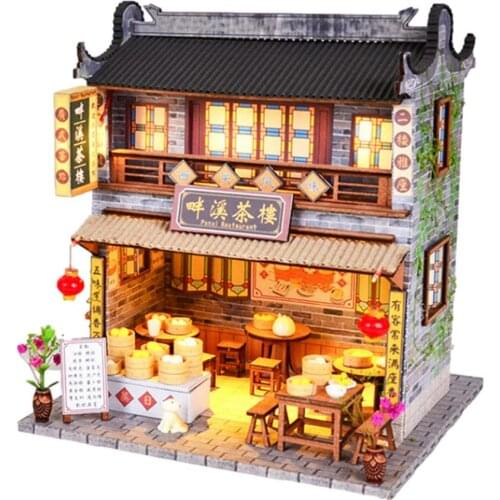 China Style Doll House Furniture DIY Miniature 3D Miniaturas Dollhouse Toys Assemble Toys For Children Birthday Christmas Gifts
