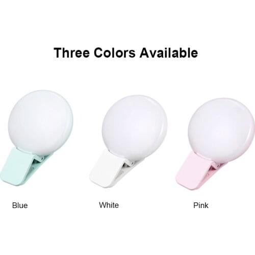 Mini Selfie Ring Light Rechargeable Selfie LED Camera Light with 3 Levels of Brightness Makeup Light Ring