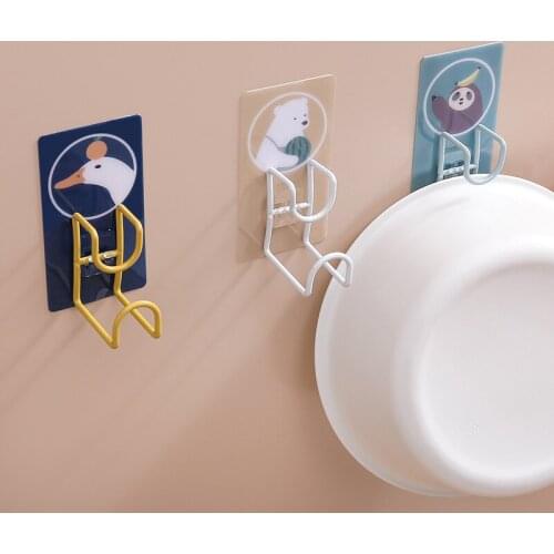 Bathroom Multifunctional Storage Sink Hooks Kitchen Seamless Sticky Hooks Storage Organizer Sink Shelf