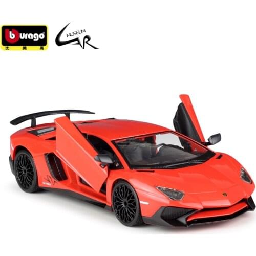 Bburago 1:24 Model Car Simulation Alloy Racing Metal Toy Car Children Toy Gift Collection Lamborghini Aventador LP750-4 SV