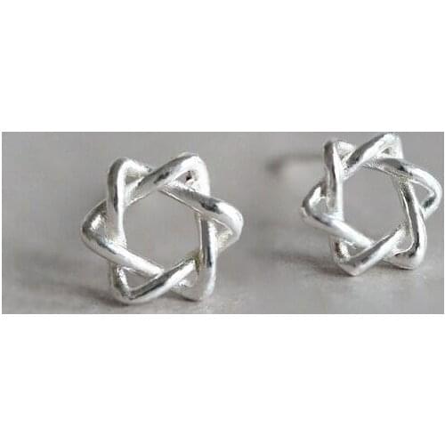 925 Sterling Silver Star Stud Earrings For Women Girls Prevent Allergy Brincos pendientes Brincos eh971