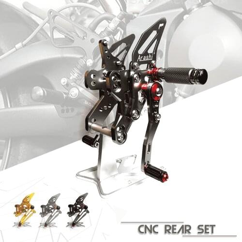 Motorcycle Accessories CNC Aluminum Footrest Rear Sets Adjustable Rearset Foot Pegs for HONDA CBR650R CB650R CBR650F CB650F