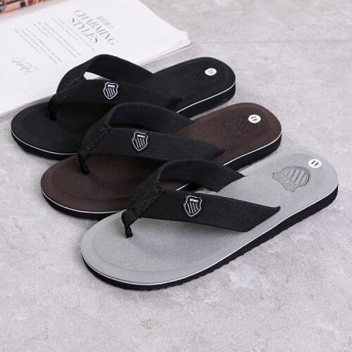Men Summer Casual Flip Flops Outdoor Beach Sandals Home Anti-slip Flats Shoes Soft Bottom EVA Slippers Quick Dry Basic Sandals