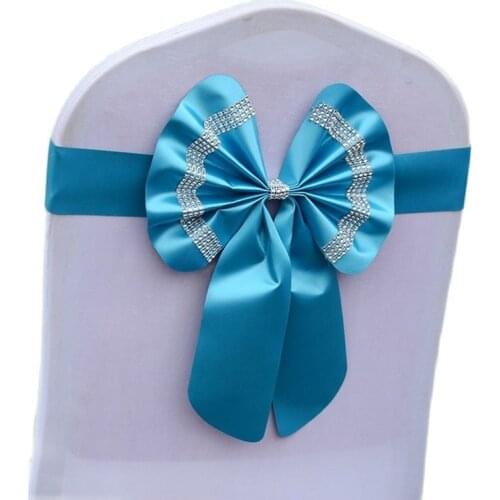 Royal Chair Sashes Set Flower Free Fasten Bowknot Celebration Adjustable Birthday Bow Cover Wedding-celebration Multi-color
