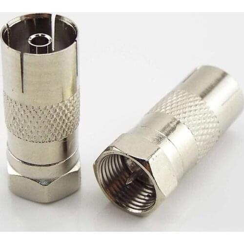 Nickel-plated F Type Male Plug Connector Socket to RF Coax For TV Aerial Female RF Adapter Adaptors