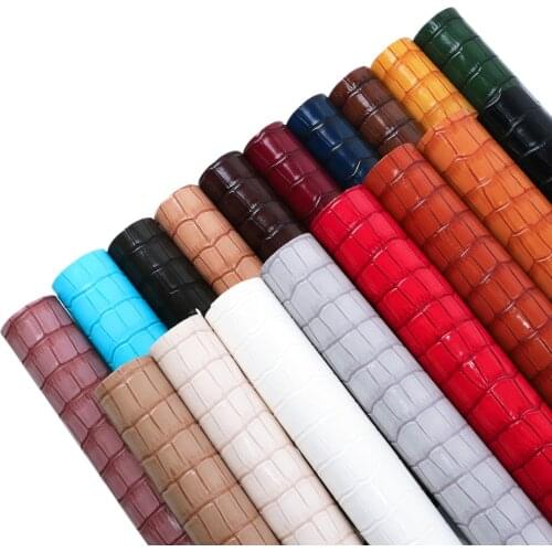 Solid Color Faux Leather Sheets Crocodile Bump Textured Synthetic Leather Fabric 20x33cm for DIY Earrings Hair Bows Crafts