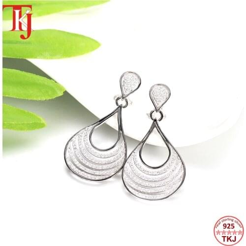 2020 TKJ Retro Jewelry Earing Necklace Sets Big Pendant Long Drop Dangle Earrings For Sexy Women 925 Sterling Silver AAA+ Zircon