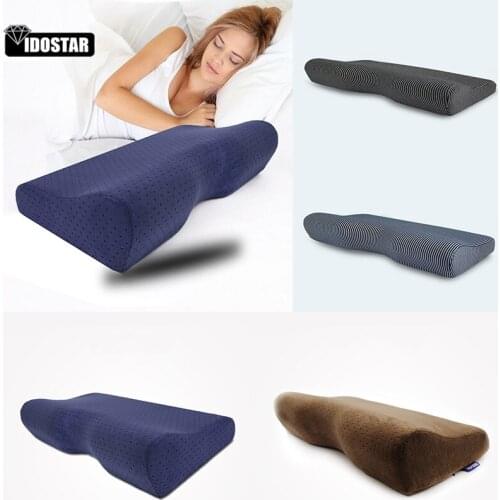 IOOSTAR Bedding Pillow Neck protection Slow Rebound Memory Foam Butterfly Shaped Pillow Health Cervical Neck size in 30*50CM