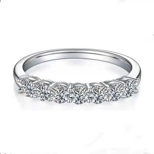 Real 925 Sterling Silver 3MM Created Moissanite Ring Luxury Wedding Engagement Couple Rings White Gold Color Fine Jewelry