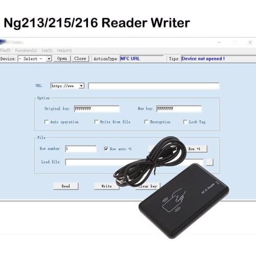 Ntag213 Reader RFID Writter,Long Read Range/Distance,Contactless,with USB,For NFC Chip Smart Card or Tag 1PCS