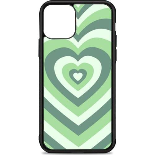 Green love heart Phone Case for iPhone 12 mini 11 pro XS Max X XR 6 7 8 plus SE20 High quality TPU silicon cover