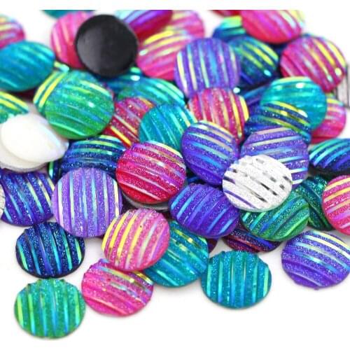 50Pcs Resin Rhinestone Mineral Surface Crystal For Clothes/Dresses AB Colors 12MM Resin Cabochon Jewelry Accessories DIY Crafts