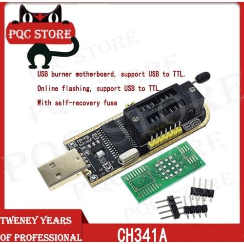 CH341A 24 25 Series EEPROM Flash BIOS USB Programmer Module + SOIC8 SOP8 Test Clip For EEPROM 93CXX / 25CXX / 24CXX DIY KIT