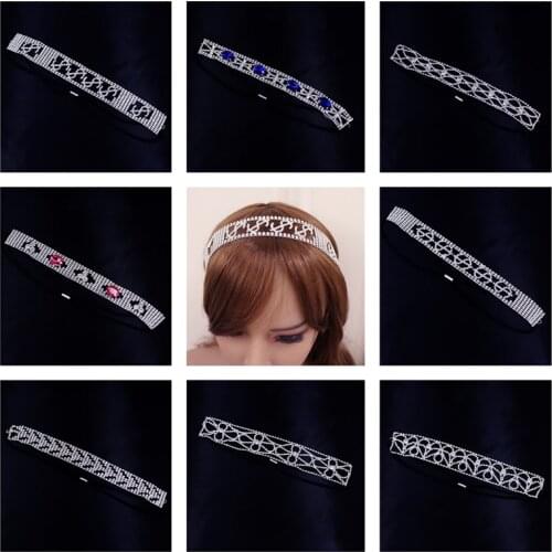 Fashion Handmade Crystal Wide Hairbands Hair Band for Women Rhinestone Headband Bridal Wedding Hair Jewelry Ornaments