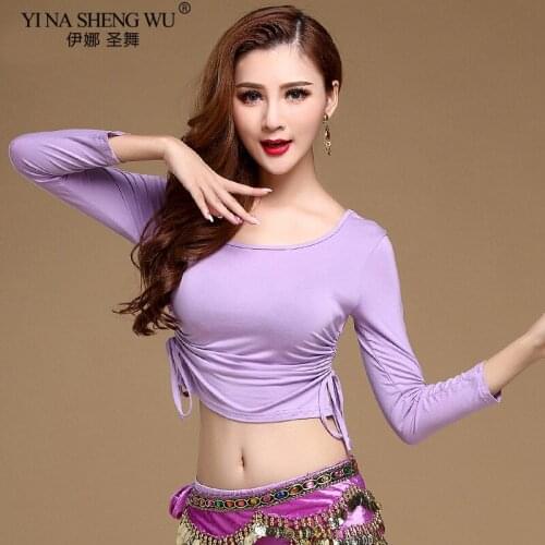 Modal Eastern Oriental Belly Dance Cropped Tops Shirts Drawstring Costumes for Sale Women Bellydance Dancing Clothes Dancer Wear