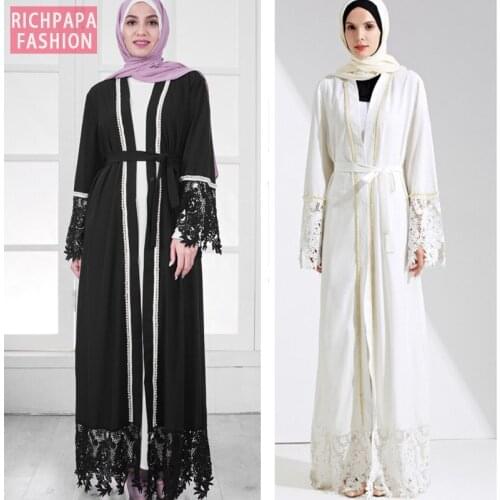 Abayas For Women Long Beading Lace Caftan Abaya Dubai Bangladesh Muslim Dress Ramadan Jilbab Elbise Kaftan Islamic Clothing