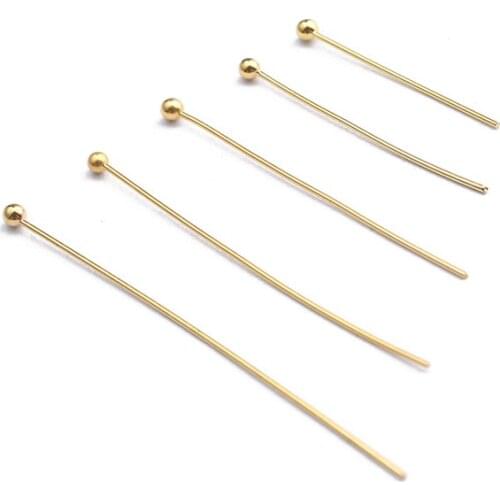 100pcs/lot Copper Ball Head Pins Length 20mm 25mm 30mm 35mm 40mm For DIY Jewelry Making Head pins Findings Accessories