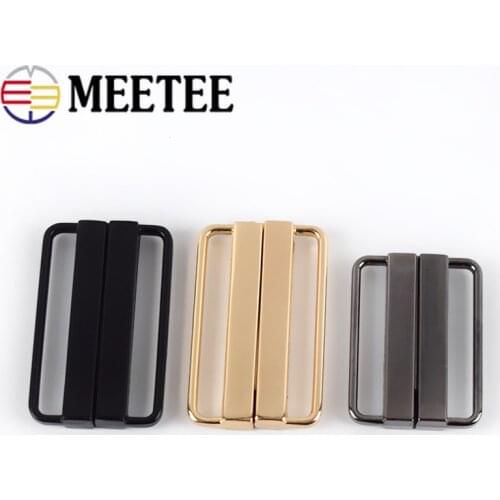 2pcs 40mm/50mm Metal Buttons Down Jacket Belt Buckles Clothing Tri-glide Adjuster Slider Buckle DIY Decorative Accessories