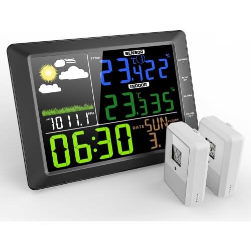 Wireless weather station, indoor and outdoor thermometer and hygrometer, remote sensor, temperature and humidity monitoring US