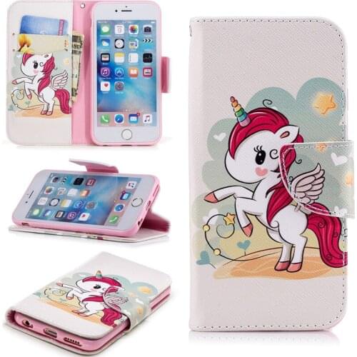 Arrival Flip Colored Drawing PU Leather Cases with Kickstand for iPhone 6/iPhone 6s Mobile Phone Cases with Wallet Card Holders