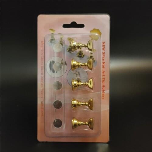 Fake Nail Holder Gold Magnetic Acrylic Nail Tip Practice Display Holder Fingernail DIY Nail Art Display Stand Nail Art Salon