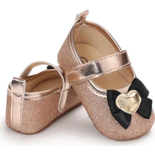 Children Kid Baby Shoes Girls Solid Bow Knot Anti-slip Single Soft Dance Princess Fashion rubber Baby Shoes