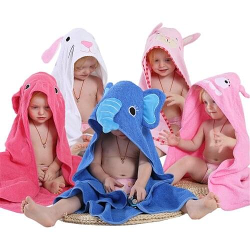 Baby Bath Towel 90*90 Ultra Soft Coral Velvet Absorbent Poncho Newborn Warm Blanket Cartoon Hooded Quick-drying Bathrobe Towel