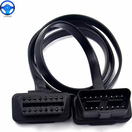 30/60/100 CM OBD 2 OBDII OBD2 16Pin Male to Female Diagnostic Extension Cable Connector 100CM Flat+Thin OBD2 16pin cable