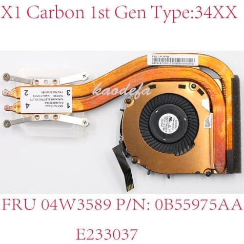 E233037 For Thinkpad X1 Carbon 1st Gen FAN radiator 2013 Type: 34XX 4pin FRU 04W3589 P/N: 0B55975AA 100% test OK X1 carbon FAN
