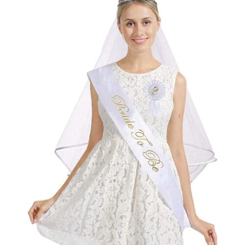 Bride To Be Sash veil Badge Garter Sunglasses Bachelorette hen Party Bridal Shower Wedding Engagement Decoration Gift Favor