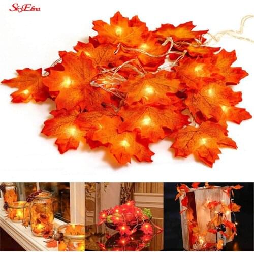 Maple Leaves Garland Fairy String Lights 3M 6M Copper USB Battery Operate Led String for Wedding Holiday Party Decoration 5Z