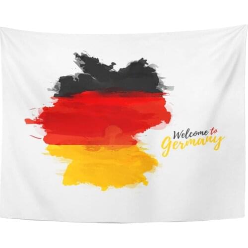 Tapestry Berlin Symbol Germany Map of with The National Flag Style Watercolor Drawing German Abstract Tapestries Wall Hanging