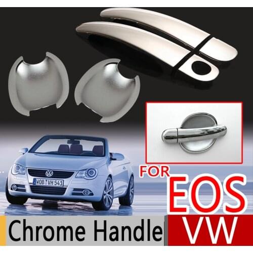 For VW EOS Chrome Door Handle Covers Trim Set of 2Pcs Volkswagen EOS 2006-2015 All Model Car Accessories Car Styling 2008 2010