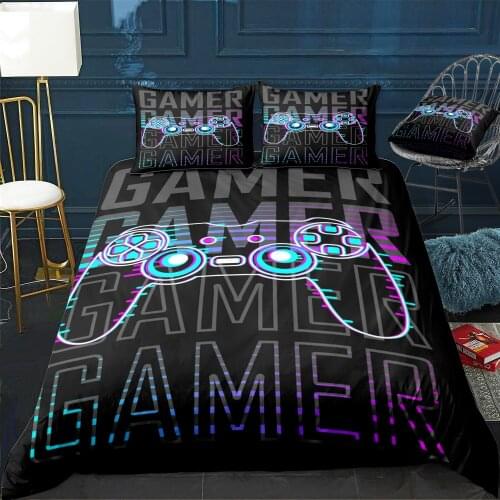 Gamer with Controller Duvet Cover Twin/Queen/King Size Luxury Comforter Bedding Set With Pillowcase Home Bed Decora Dropshipping