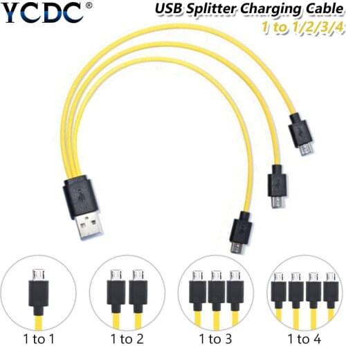 Fast Charging USB 2.0 to Micro USB Splitter Cable For Samsung Motorola LG HTC USB 2.0 To 1/2/3/4 Micro USB Charger Cable