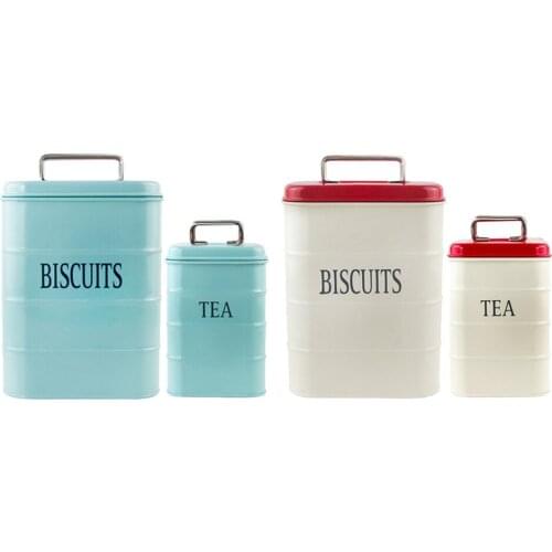 2pcs Home Pieces Storage Canister Candy Biscuit Coffee Can Box with