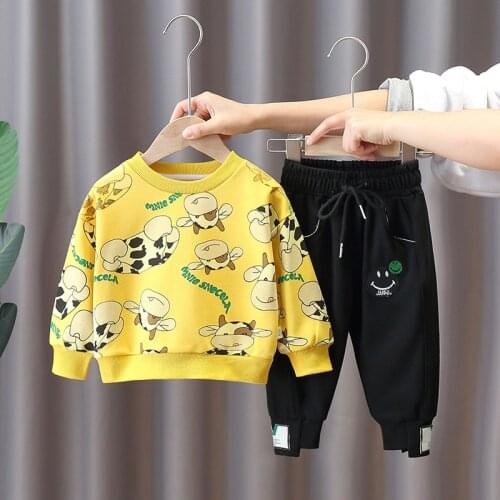 Fashion Baby Boys Autumn Winter Set Kids Hooded Coats Pants 2pcs Outfit Children Letter Splicing Suit Infant Casual Clothes