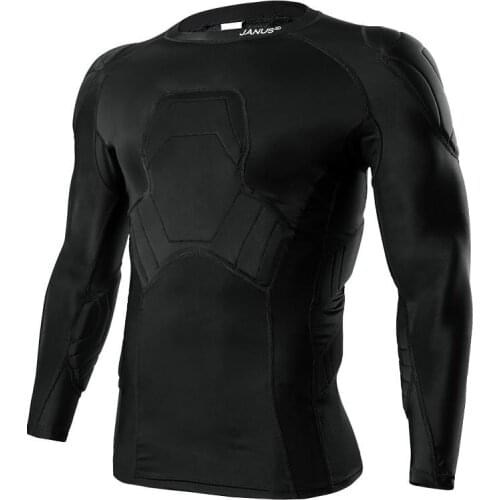 Men Kids Tight Fitting Collision Shirt Thick Sponge Long Sleeved Football Goalkeeper Student Soccer Jerseys Protection Cloths