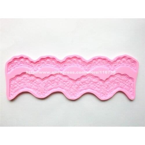 New! Free Shipping Big Fabric Lace Silicone Mold Cake Decoration Fondant Cake 3D Food Grade Silicone Mould 197