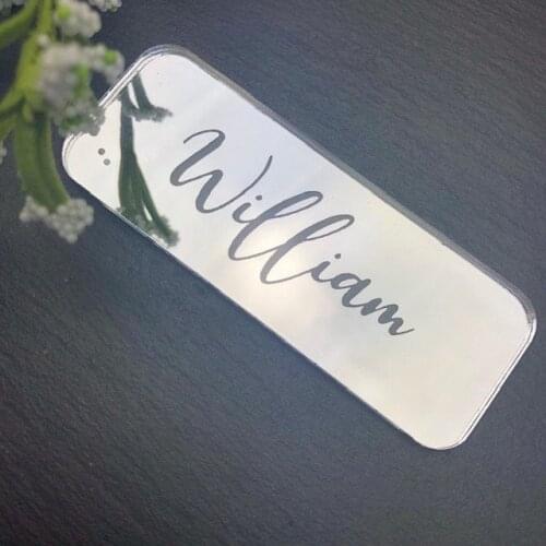 Custom rectangle acrylic engraved mirror ,Wedding Favor Acrylic Mirror Tag