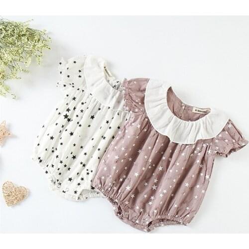 Casual newborn baby romper summer star printing short sleeve infant kids jumpsuit toddler baby overalls children outfits
