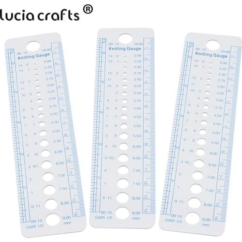 SALE!Lucia crafts 1 piece/lot 16*4cm Sweater Knitting Gauge Plastic Ruler for Crochet Hooks Sewing Measuring Tools J0124